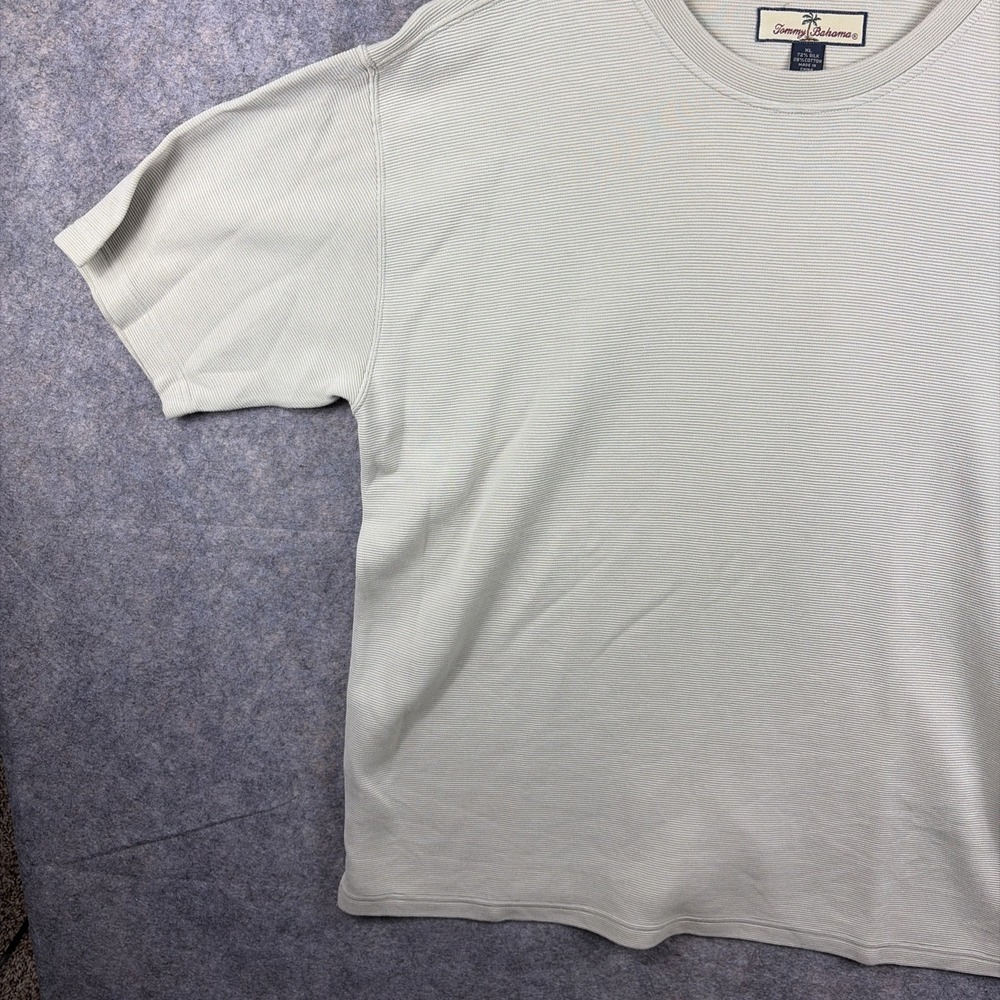 Tommy Bahama XL Short Sleeve CREAME Shirt Mens Palm Tree Casual - Picture 4 of 11